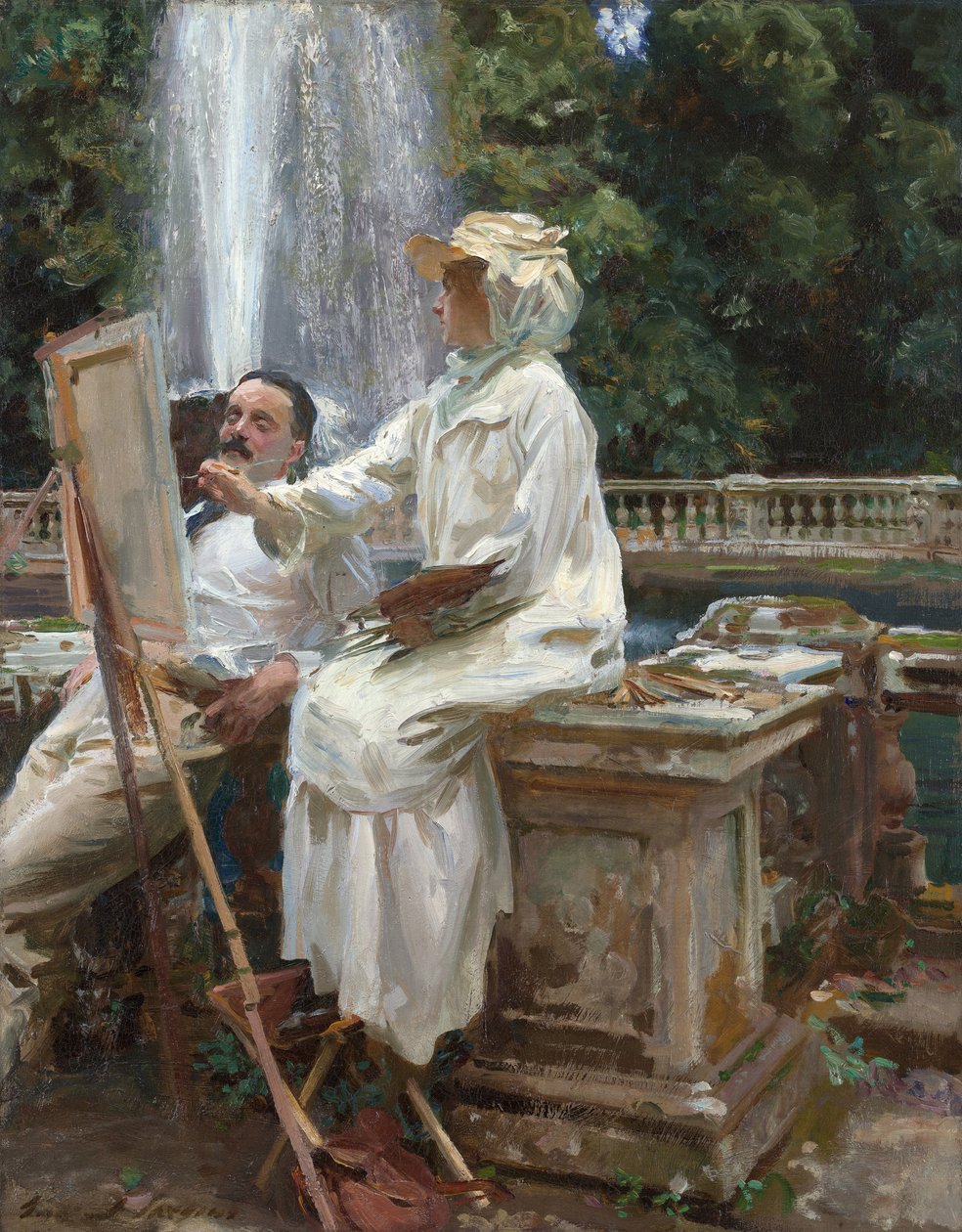 Springvandet, Villa Torlonia, Frascati, Italien af John Singer Sargent