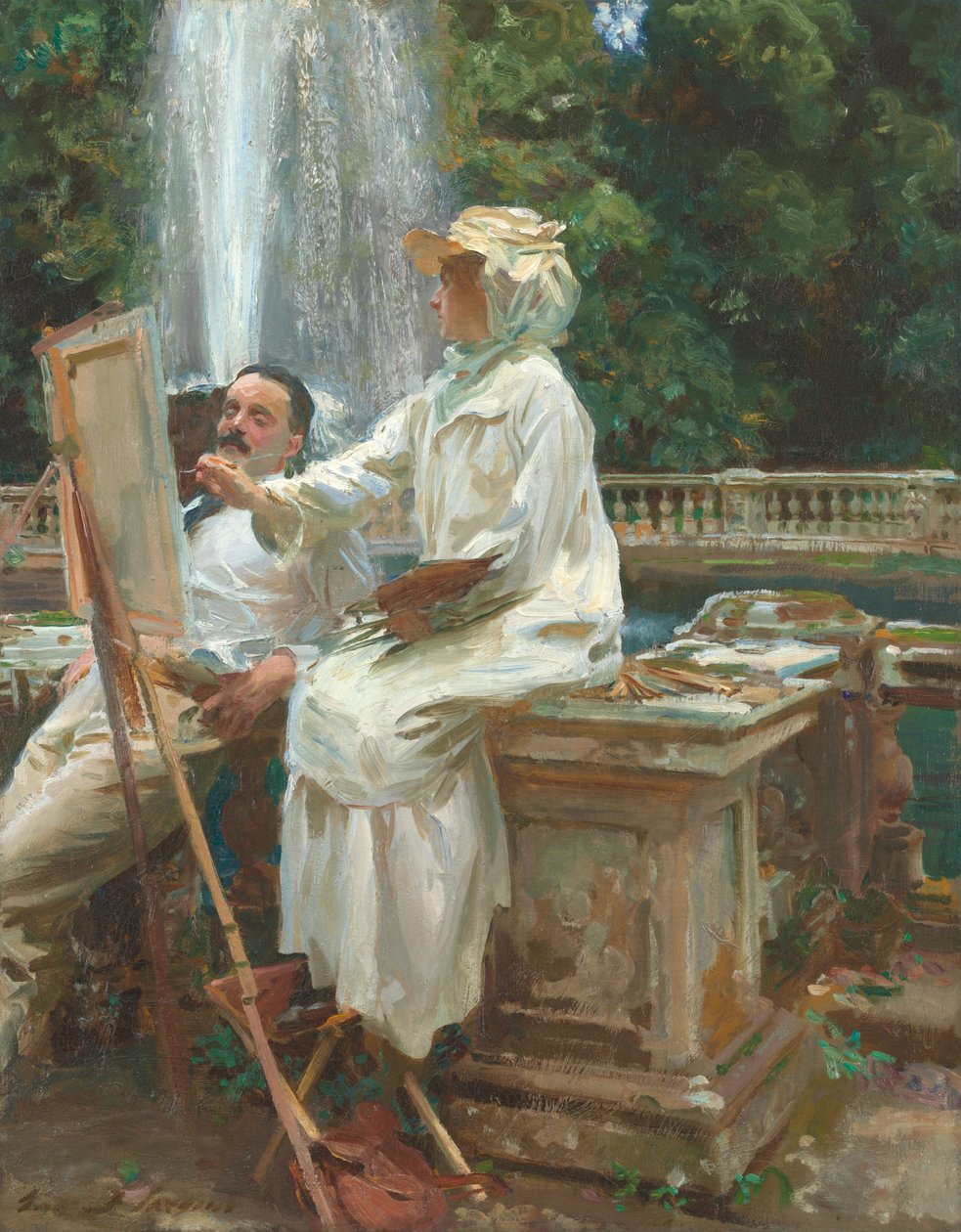 Fontænen, Villa Torlonia, Frascati, Italien af John Singer Sargent