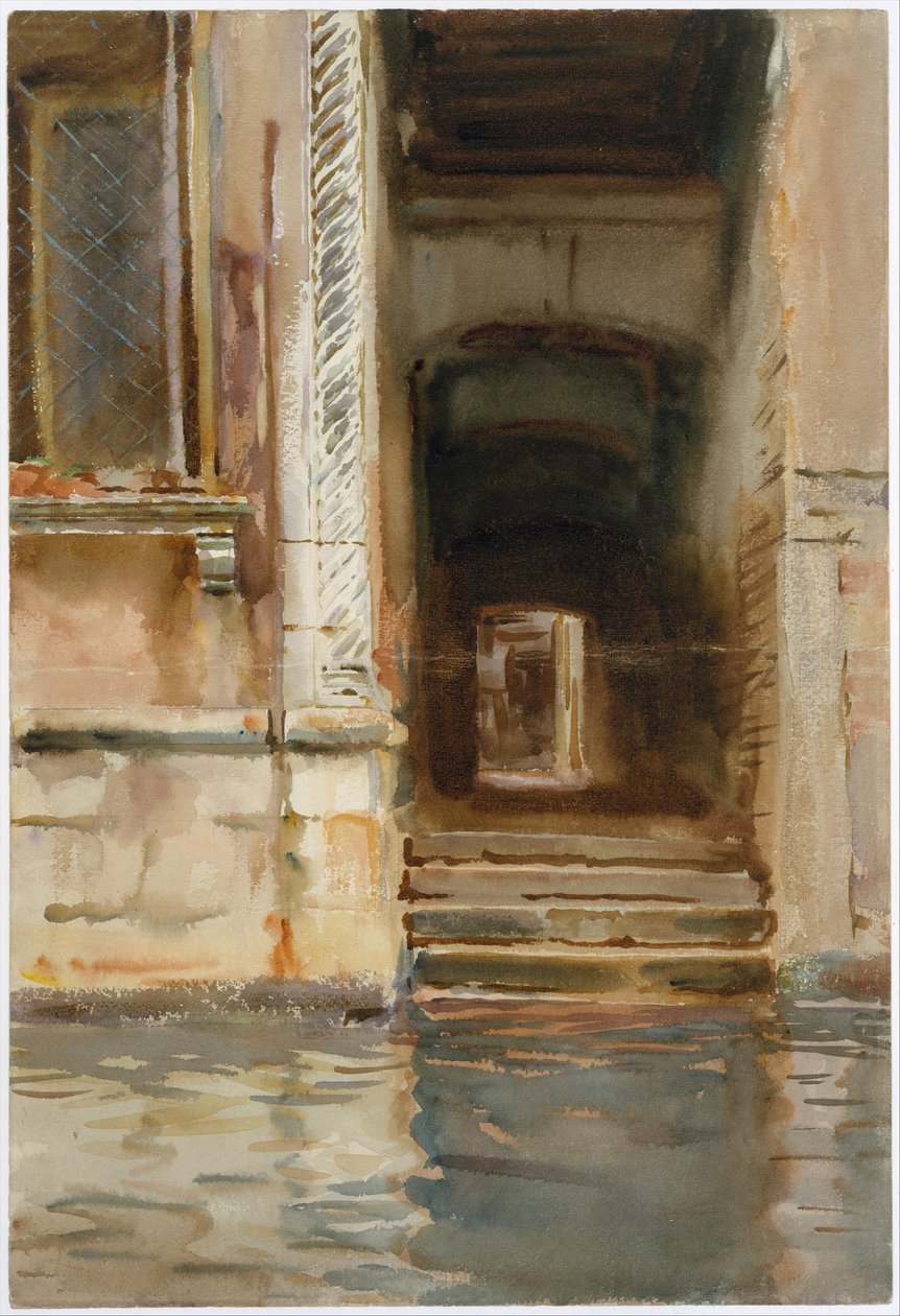 Venetiansk passage, ca. 1905 (wc, gouache og grafit på hvidt vævet papir) af John Singer Sargent