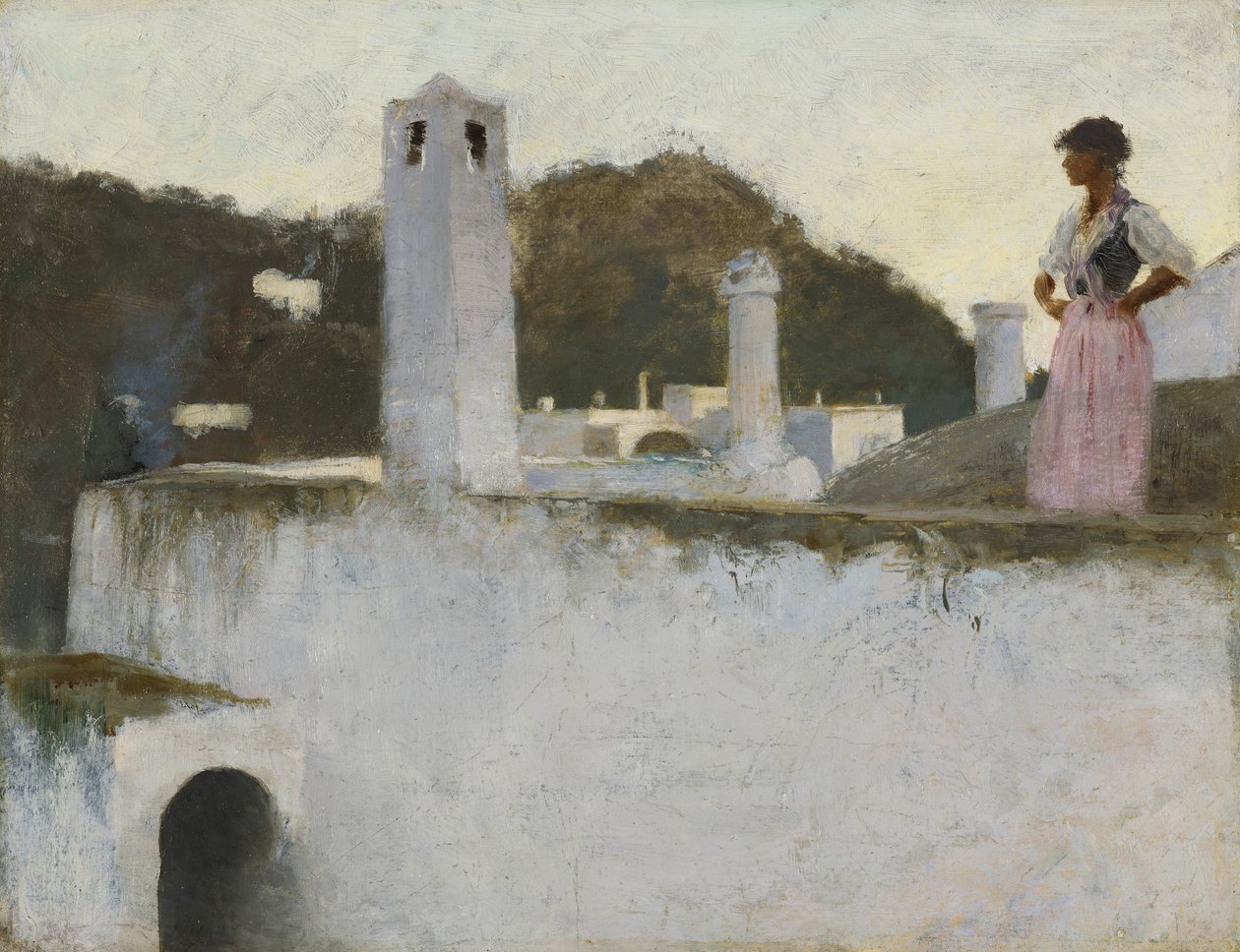 Udsigt over Capri, ca. 1878 (olie på akademitavle) af John Singer Sargent