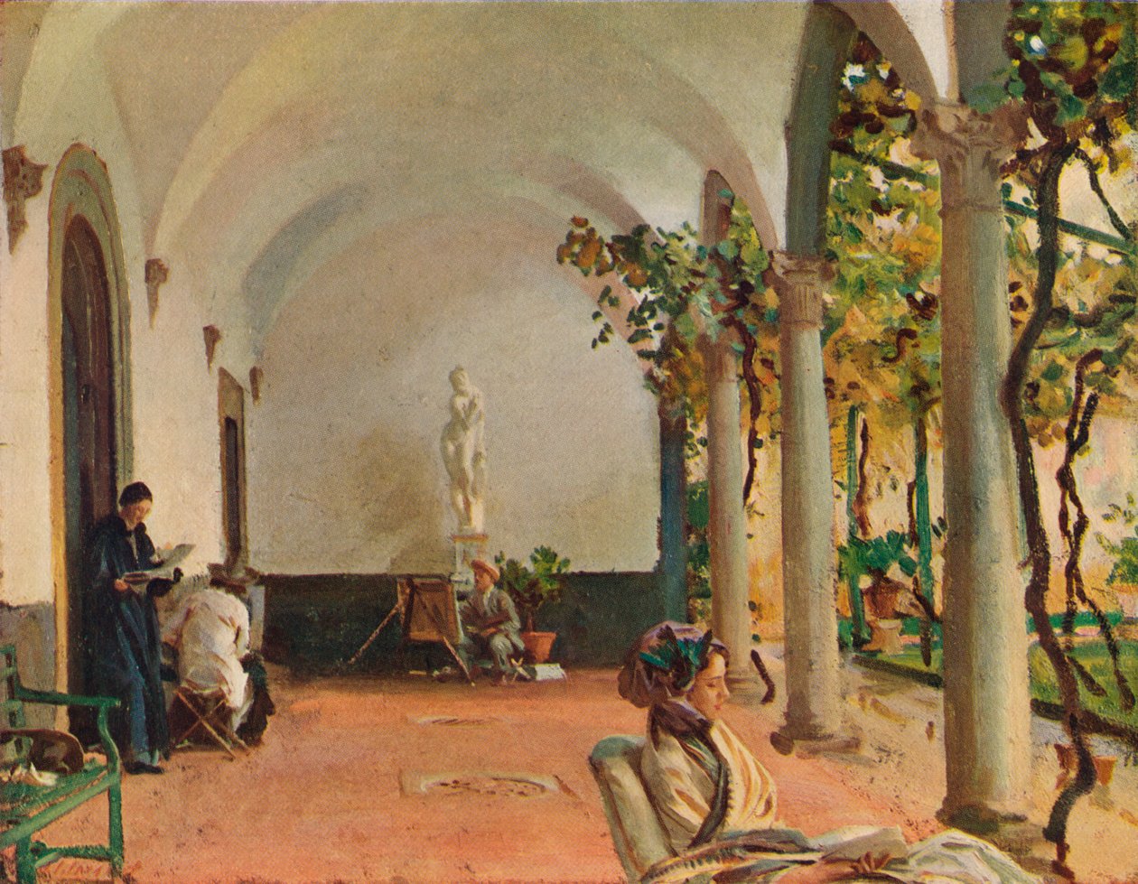Villa Torre Galli Loggiaen, 1910 af John Singer Sargent