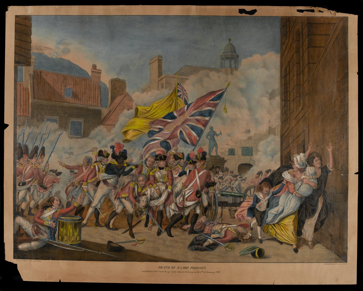 ?Major Piersons død og de franske troppers nederlag på øen Jersey den 6. januar 1781? af John Singleton Copley