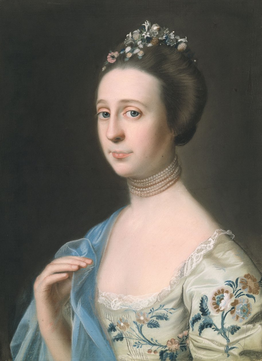 Mrs. Henry Hill (Anna Barrett), ca. 1765-1770 (pastel på papir monteret på linned) af John Singleton Copley