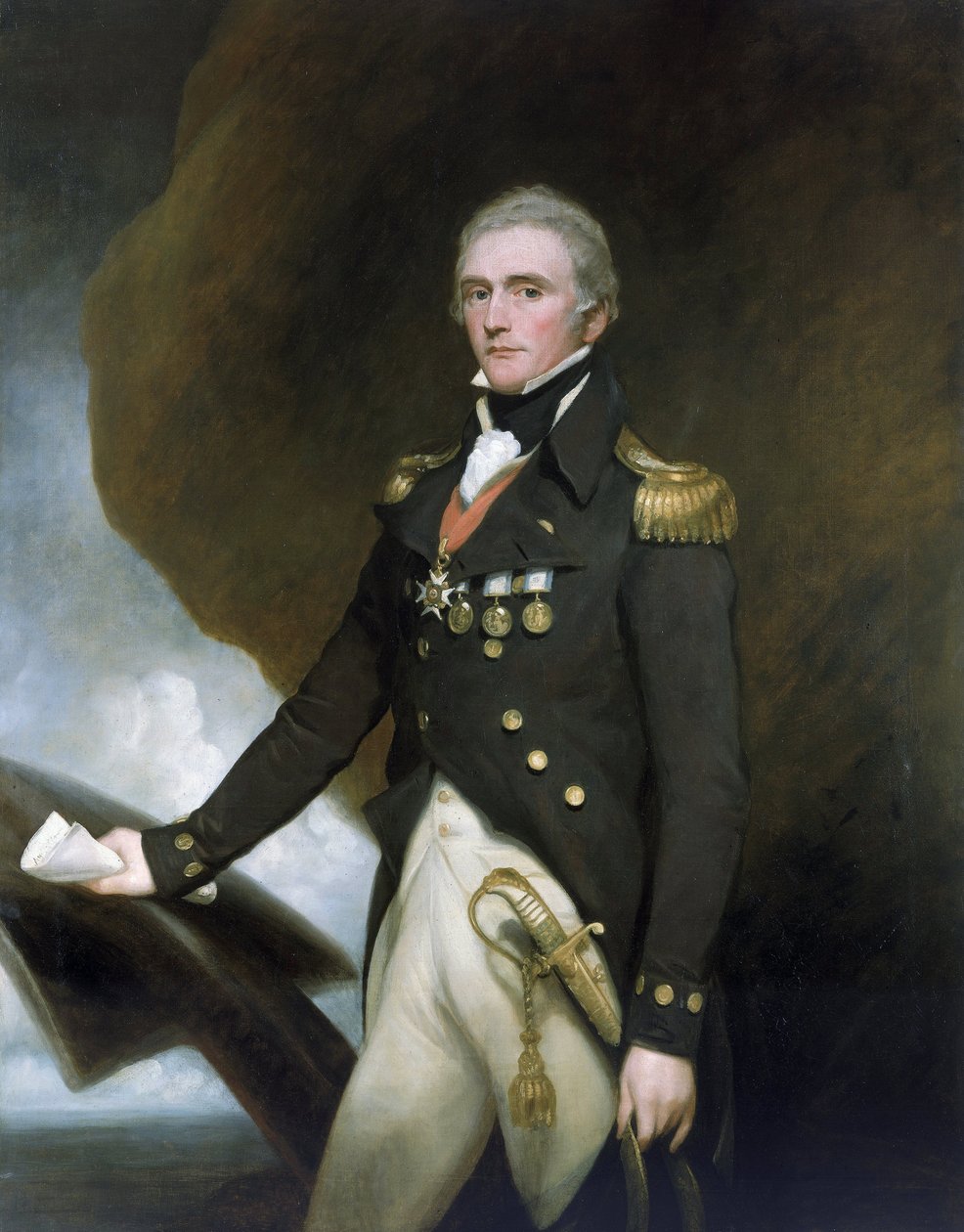 Portræt af kaptajn Sir Edward Berry (1768-1831), tjente under Horatio Nelson (1758-1805) i slaget ved Aboukir (eller slaget ved Nilen) i 1798 og i slaget ved Trafalgar i 1805. af John Singleton Copley