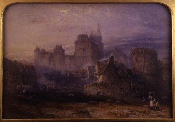 Chateau de la Tremoille, Vitre (akvarel på papir) af John Skinner Prout