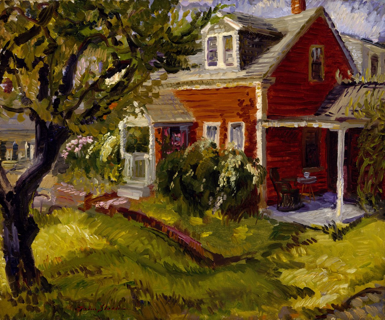 Sommerhus ved Gloucester (olie på lærred) af John French Sloan