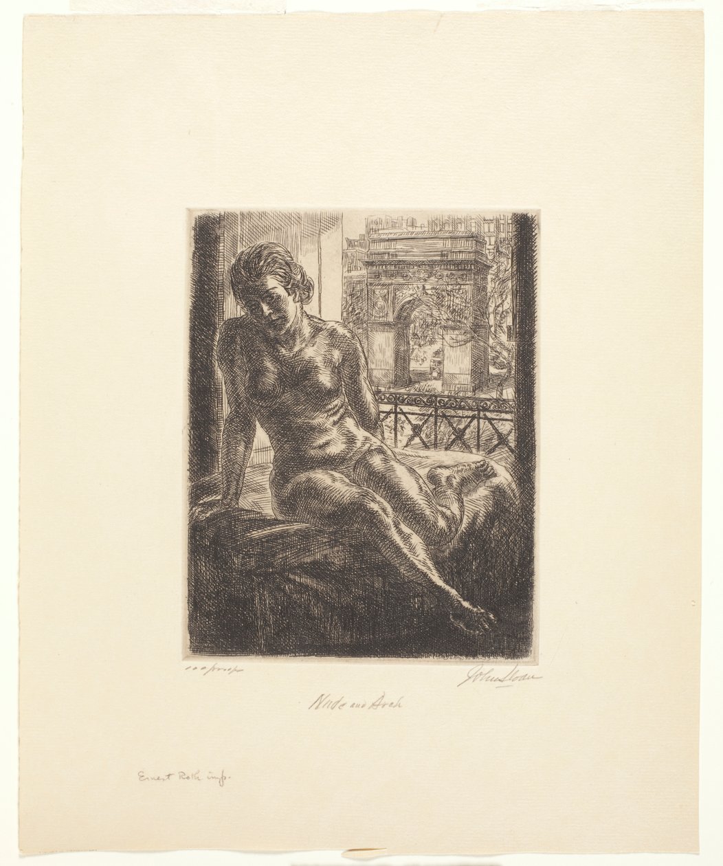 Nøgen og bue af John French Sloan