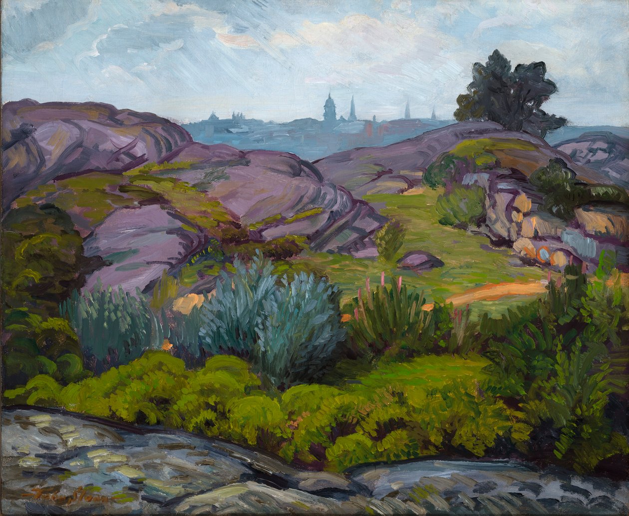 Vej gennem klipper og buske af John French Sloan