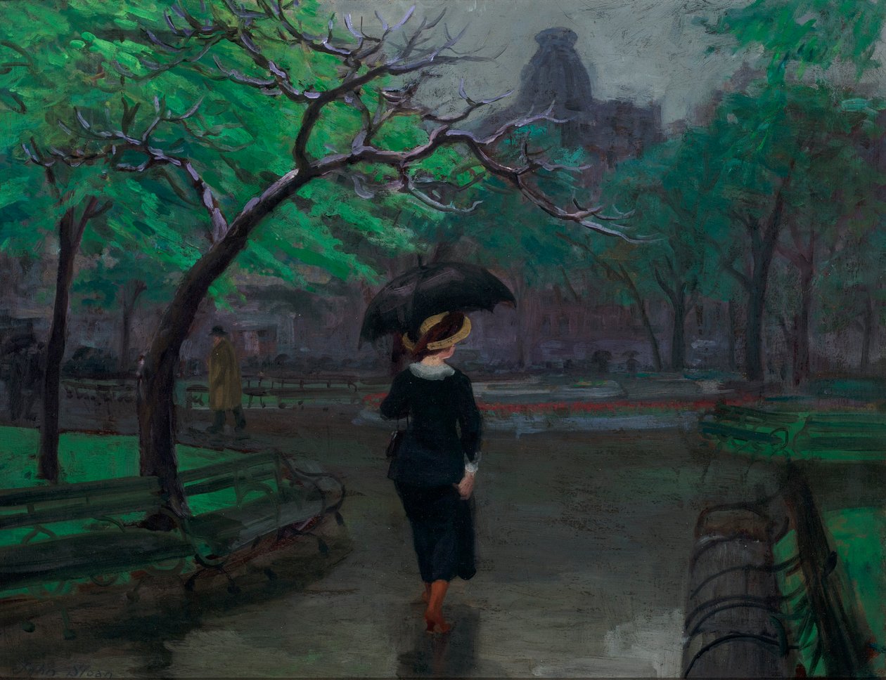 Spring Rain, New York af John French Sloan