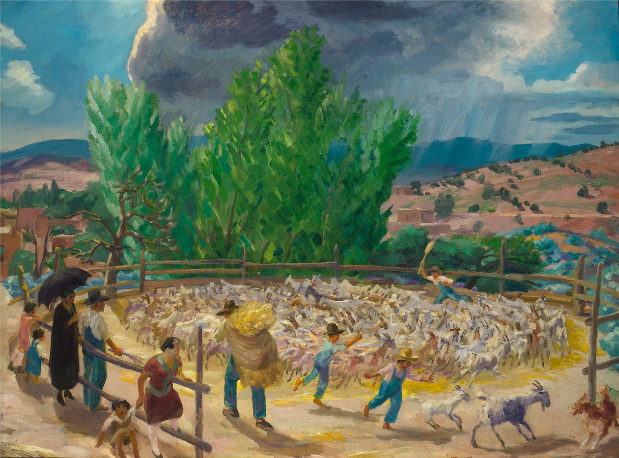 Tærskeplads, Santa Fe af John French Sloan