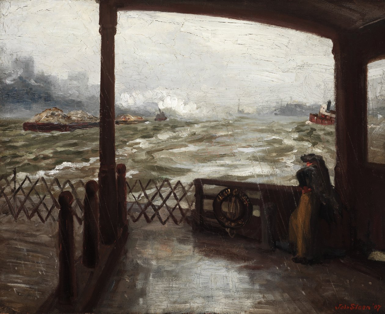 Wake of the Ferry, nr. 1 af John French Sloan