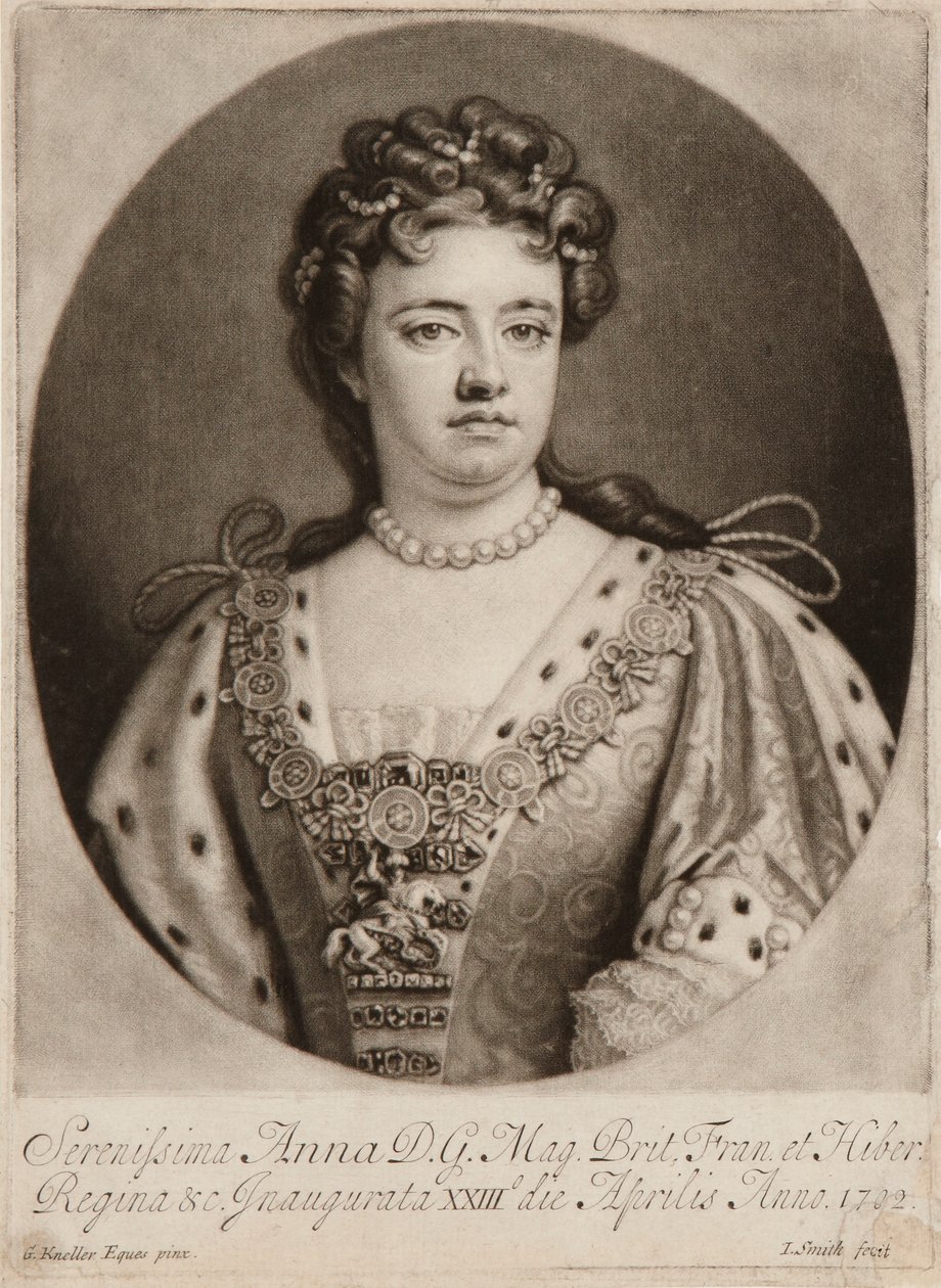 Queen Anne (mezzotint) af John Smith