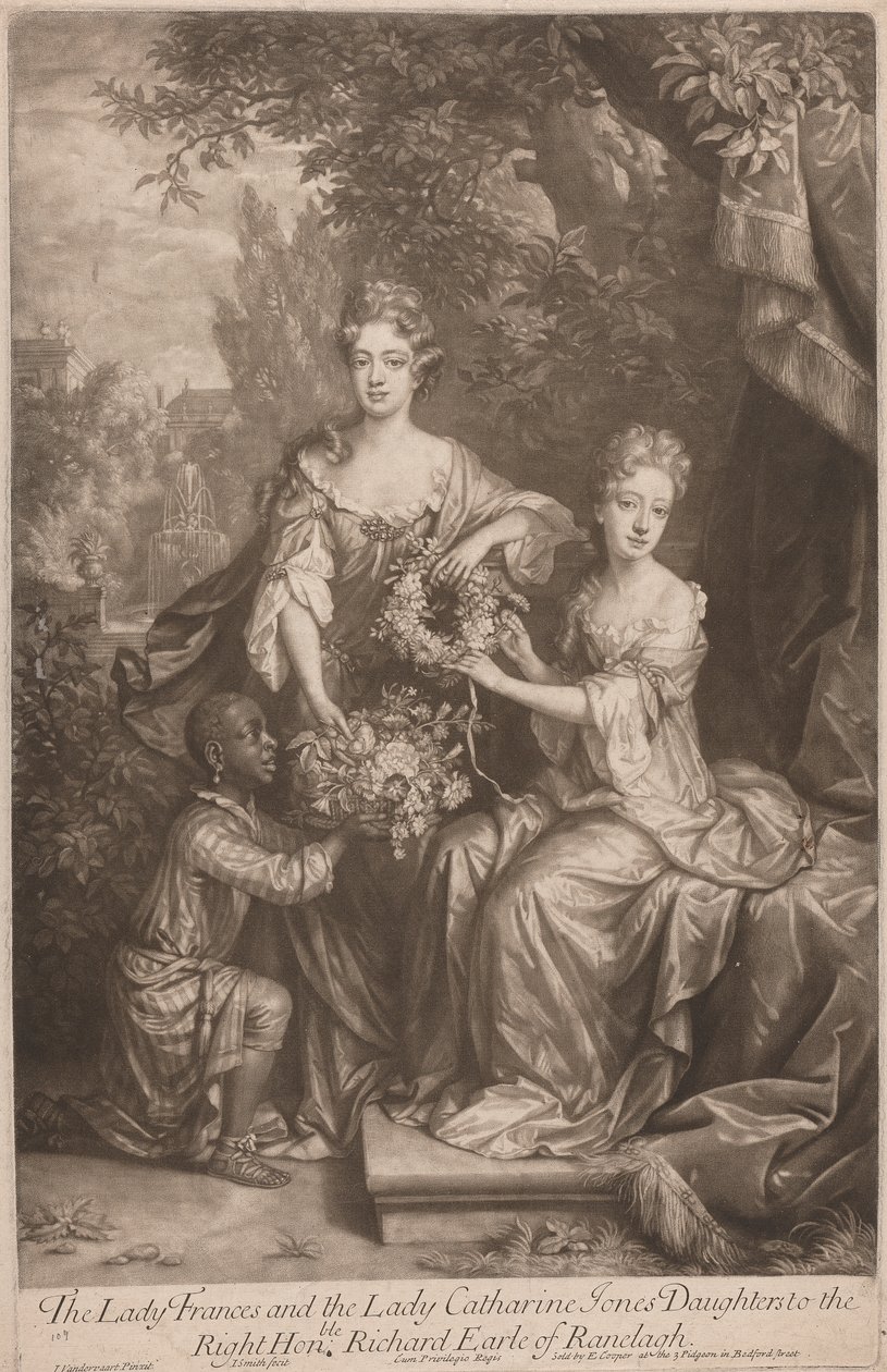 Lady Frances og Lady Catherine Jones-døtrene til højre, ærede Richard Earl of Ranleagh af John Smith