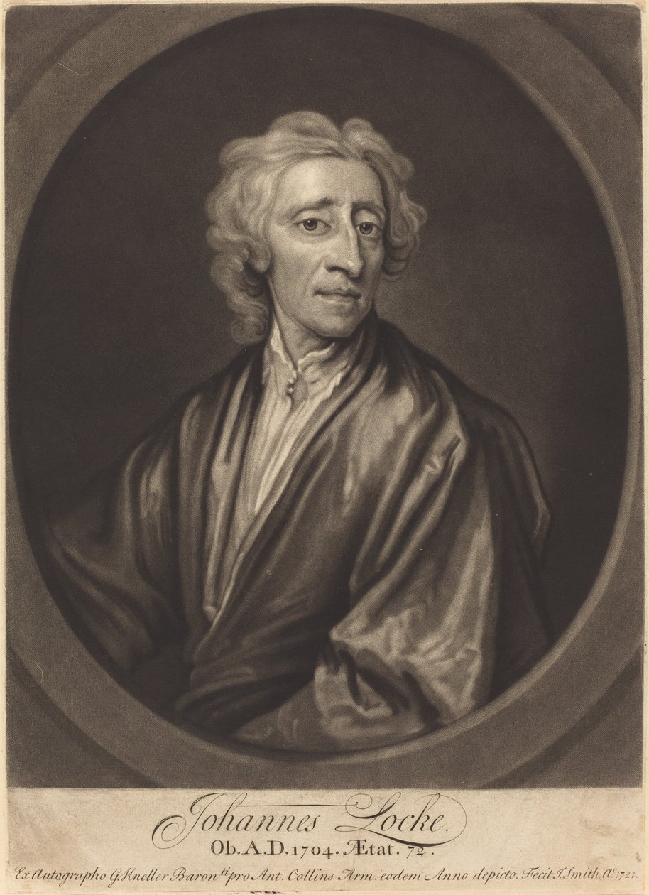 John Locke af John Smith after Sir Godfrey Kneller
