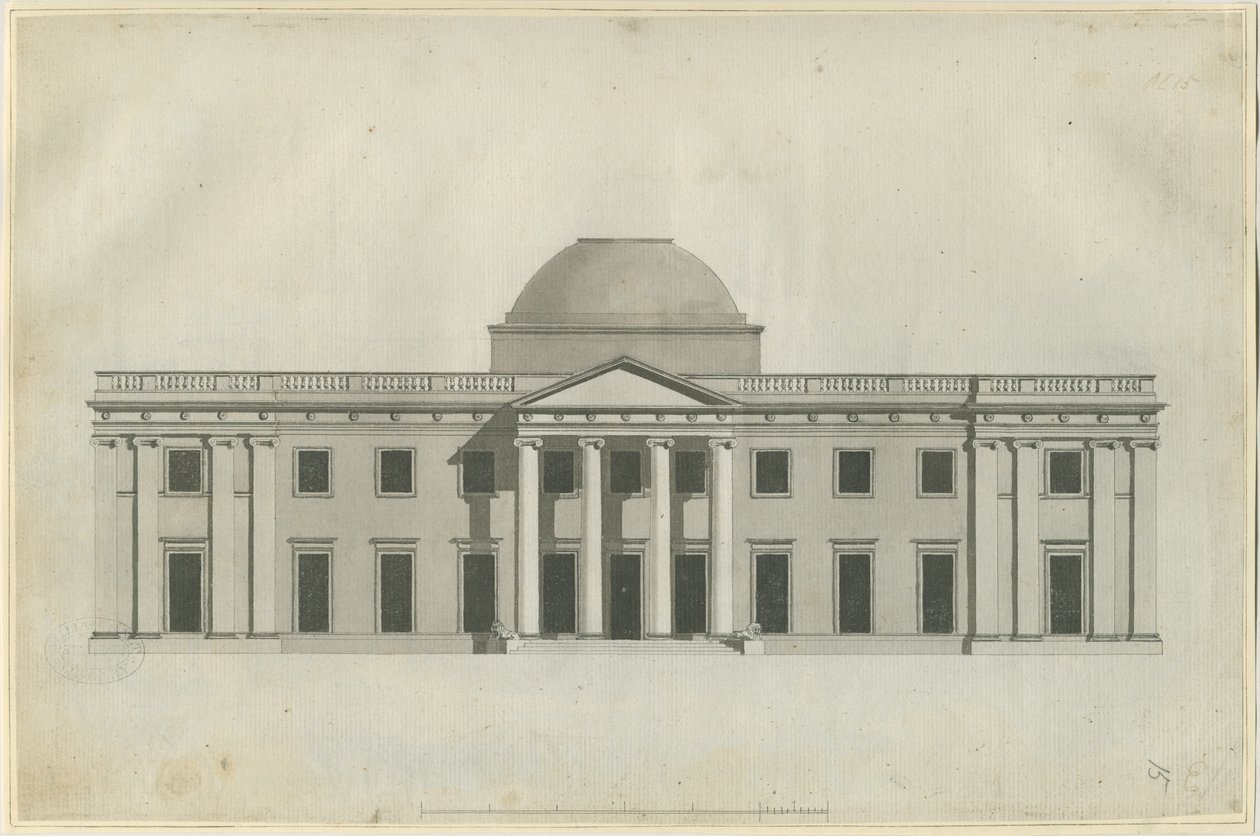 Chillington Hall: pen og vask tegning, nd [1780