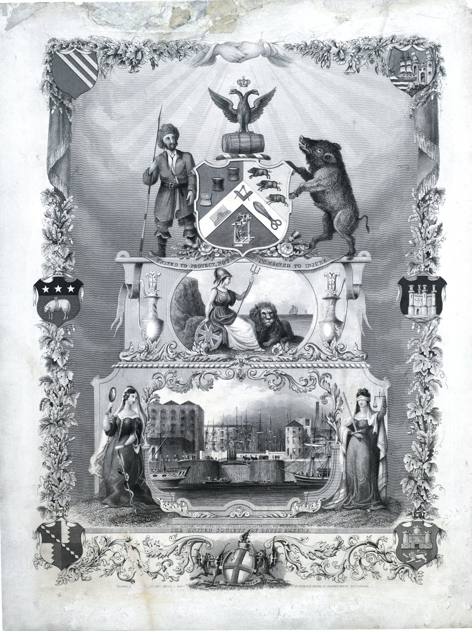 Det Forenede Selskab af Penselmagere, ca. 1840 (stik på papir) af John & Son Shury
