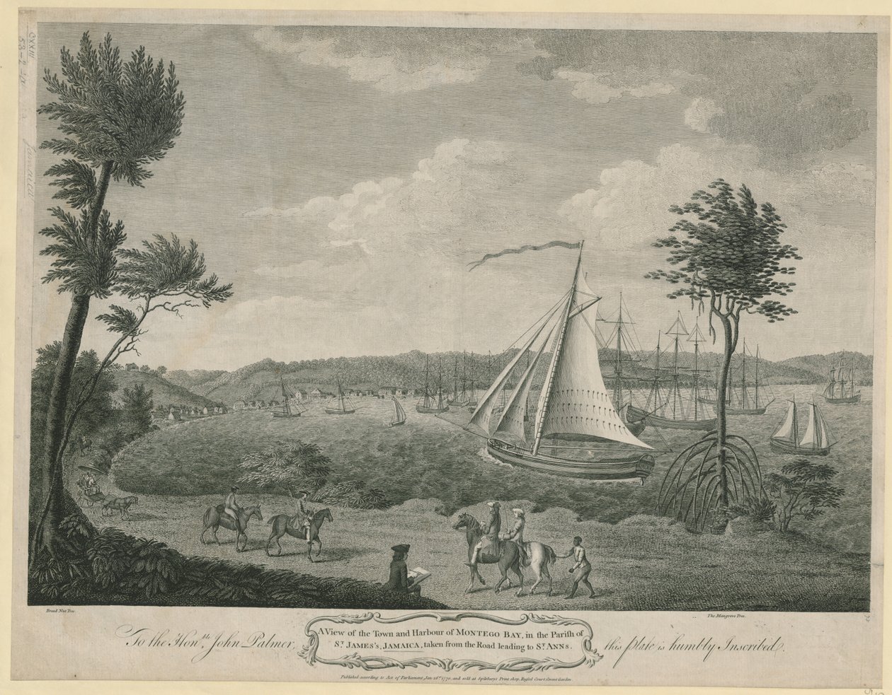 En udsigt over byen og havnen i Montego Bay, i Parish of St. James