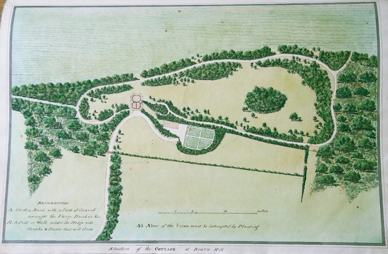 Situationen af hytten ved Boarn Hill (farve litho) af John Spyers