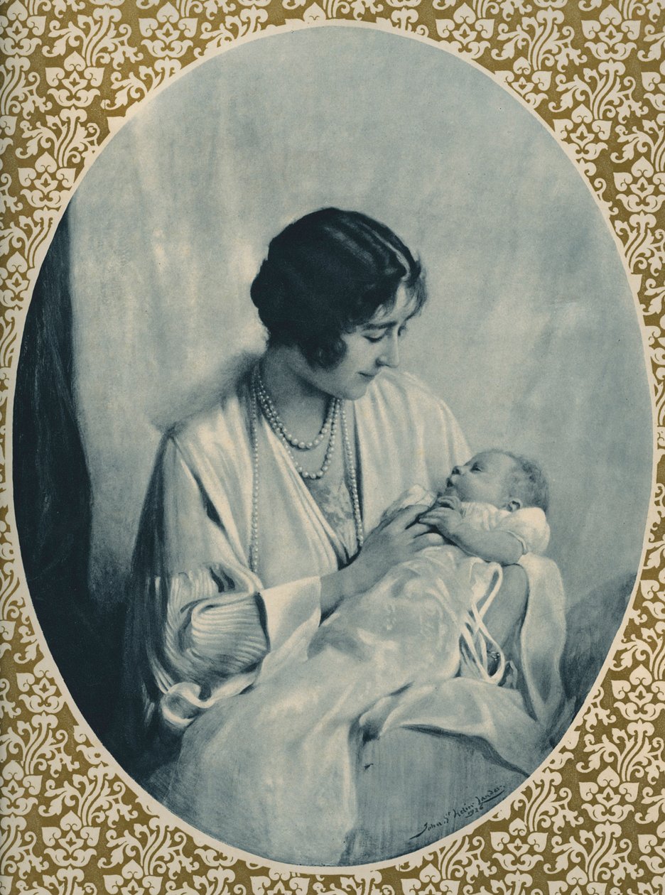 Portræt af Elizabeth II og dronningemoderen af John St. Helier (after) Lander
