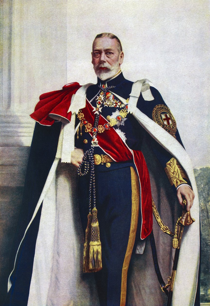 Portræt af George V, regent af Hosebåndsordenen af John St. Helier (after) Lander