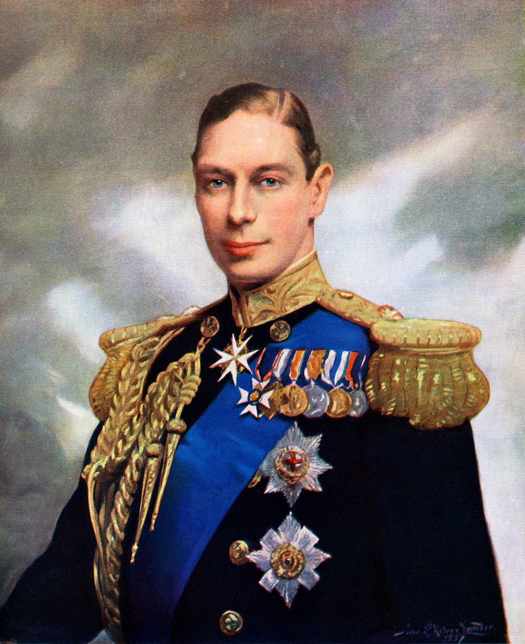 Kroningsportræt af kong George VI i 1937 af John St. Helier Lander