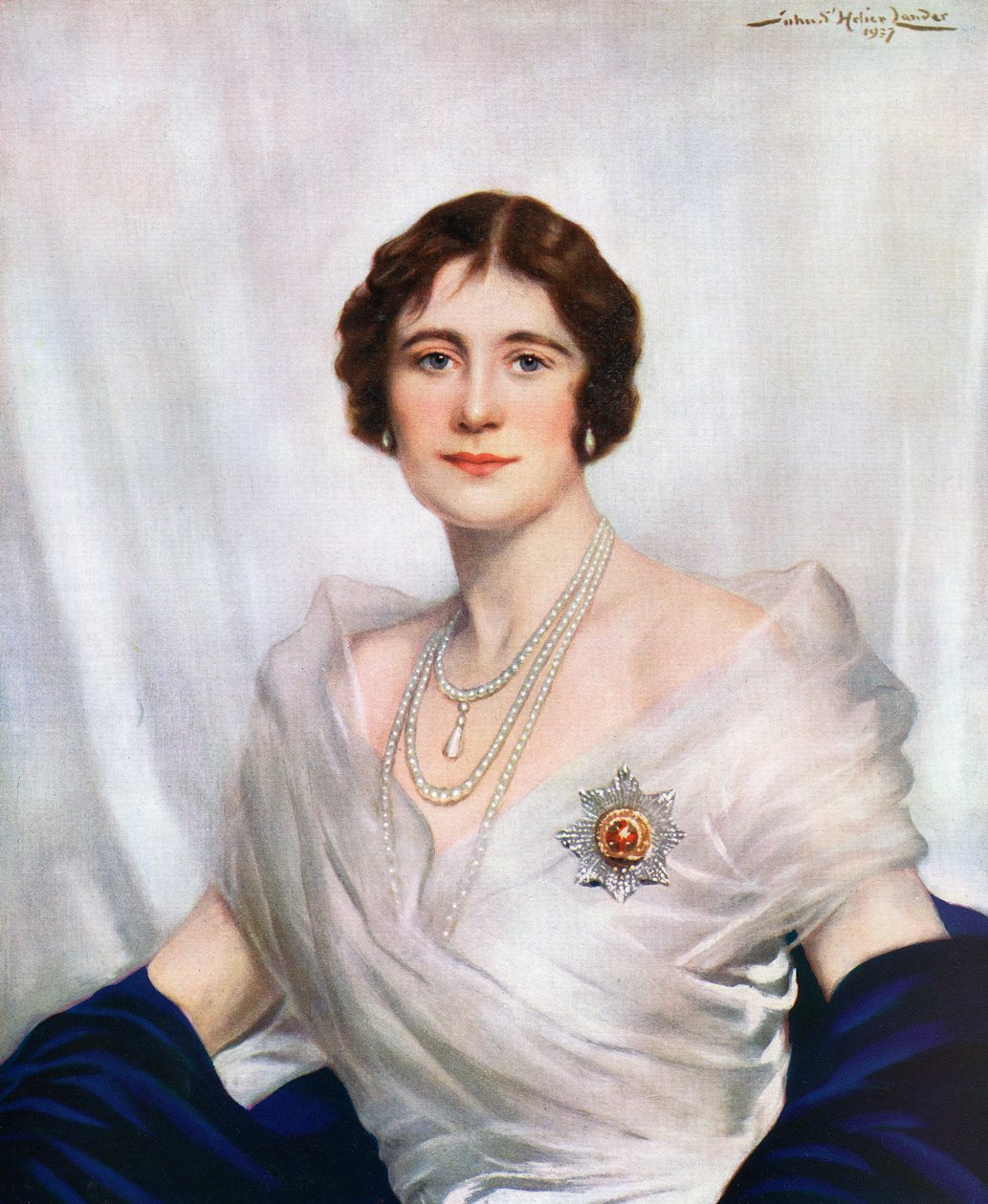 Kroningsportræt af Dronning Elizabeth, Dronningemoderen i 1937 af John St. Helier Lander