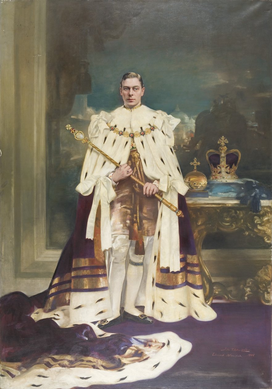 Portræt af H.M. Kong George VI (olie på lærred) af John St. Helier Lander
