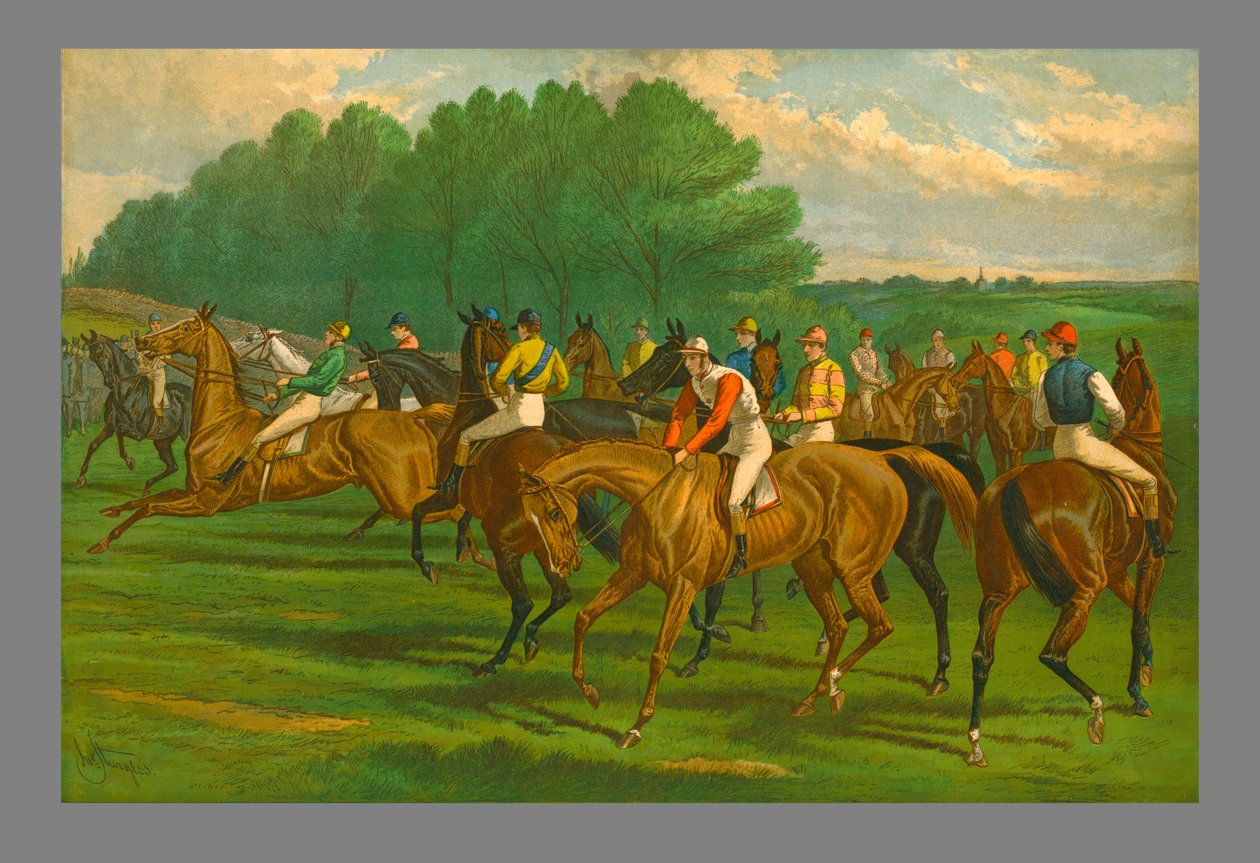 En falsk start - Derby, 1883. af John Sturgess