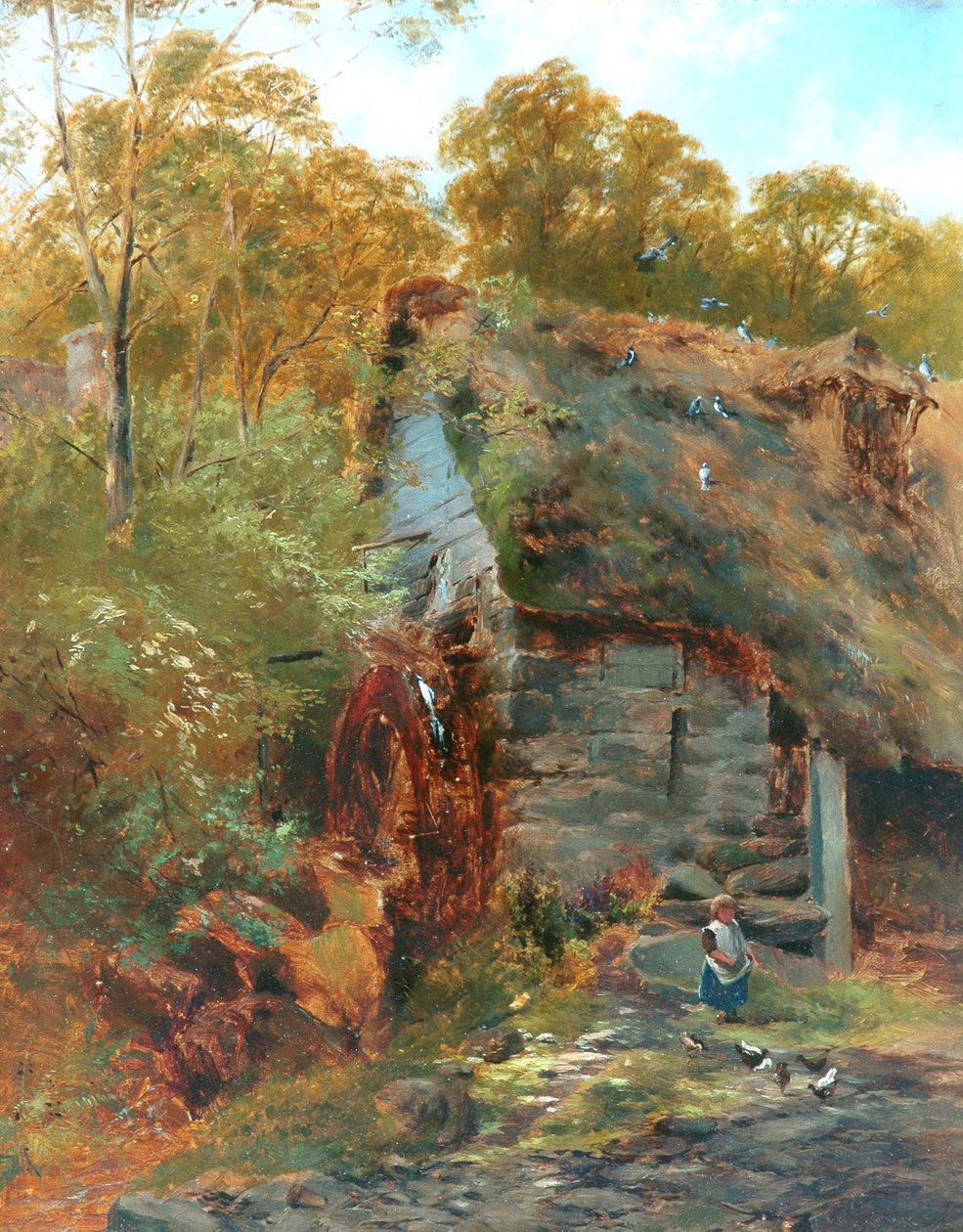 Chagford Mill, Devon af John Syer