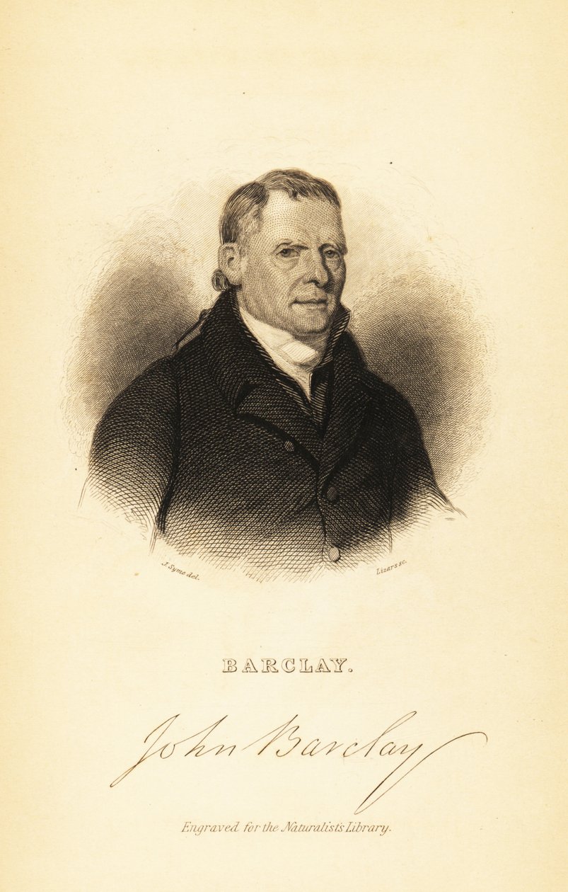 Portræt af John Barclay, skotsk komparativ anatom, 1841 (gravering) af John Syme