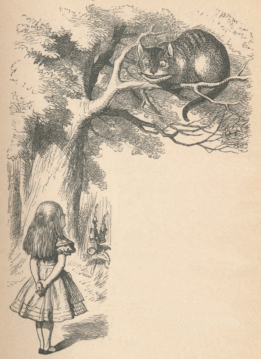 Alice og Cheshire-katten, 1889 af John Tenniel