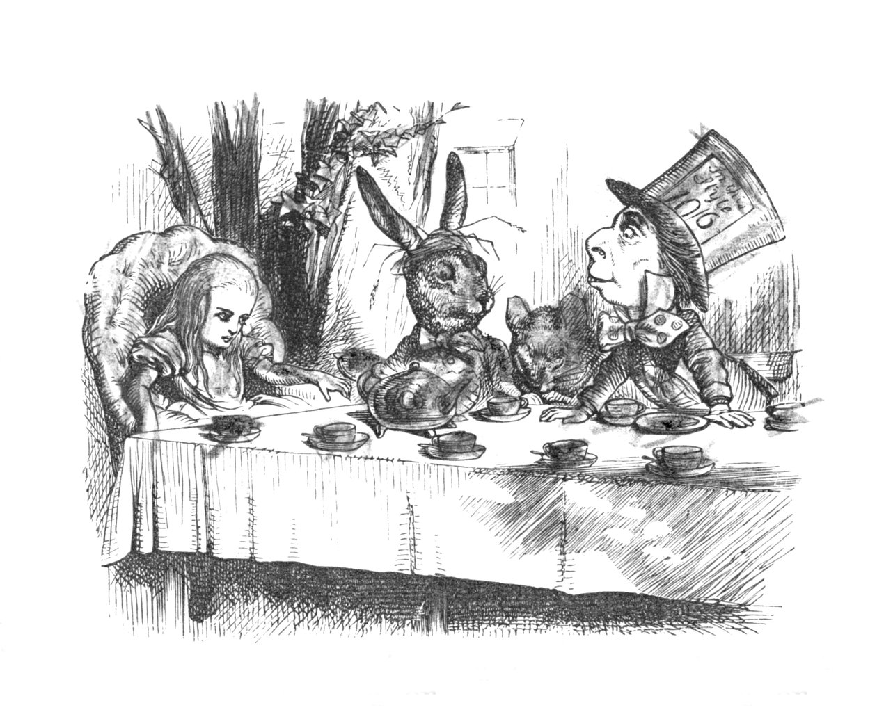 Alice ved Mad Hatters teselskab, 1889 af John Tenniel