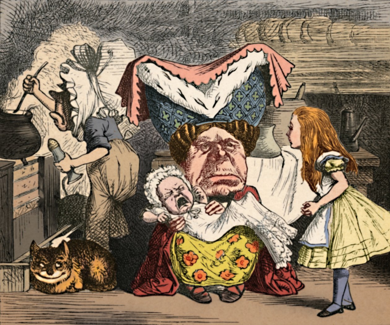 Alice, hertuginden og babyen, 1889 af John Tenniel