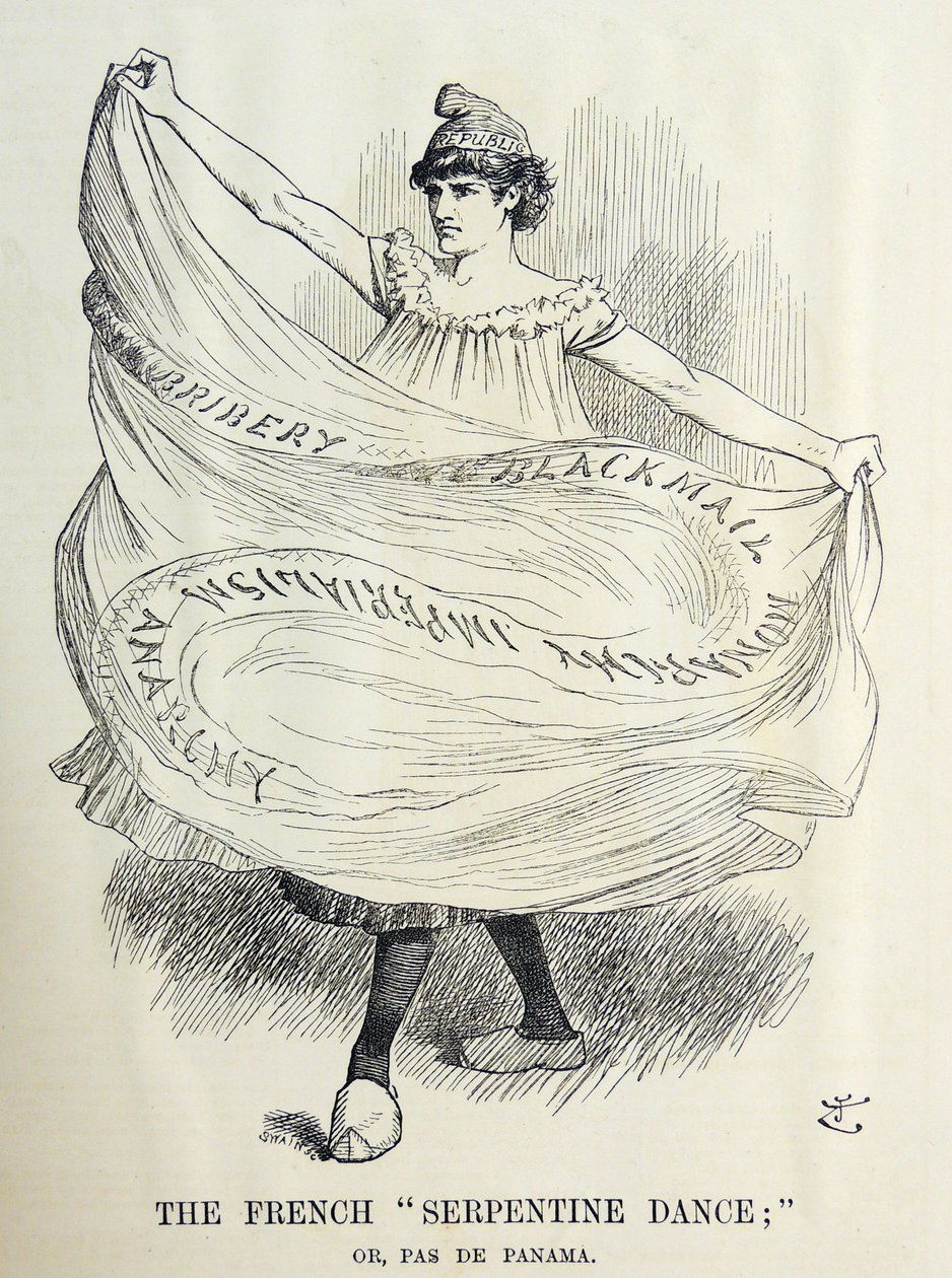 John Tenniel tegneserie om de franske indspil over bygningen af Panamakanalen. Fra 