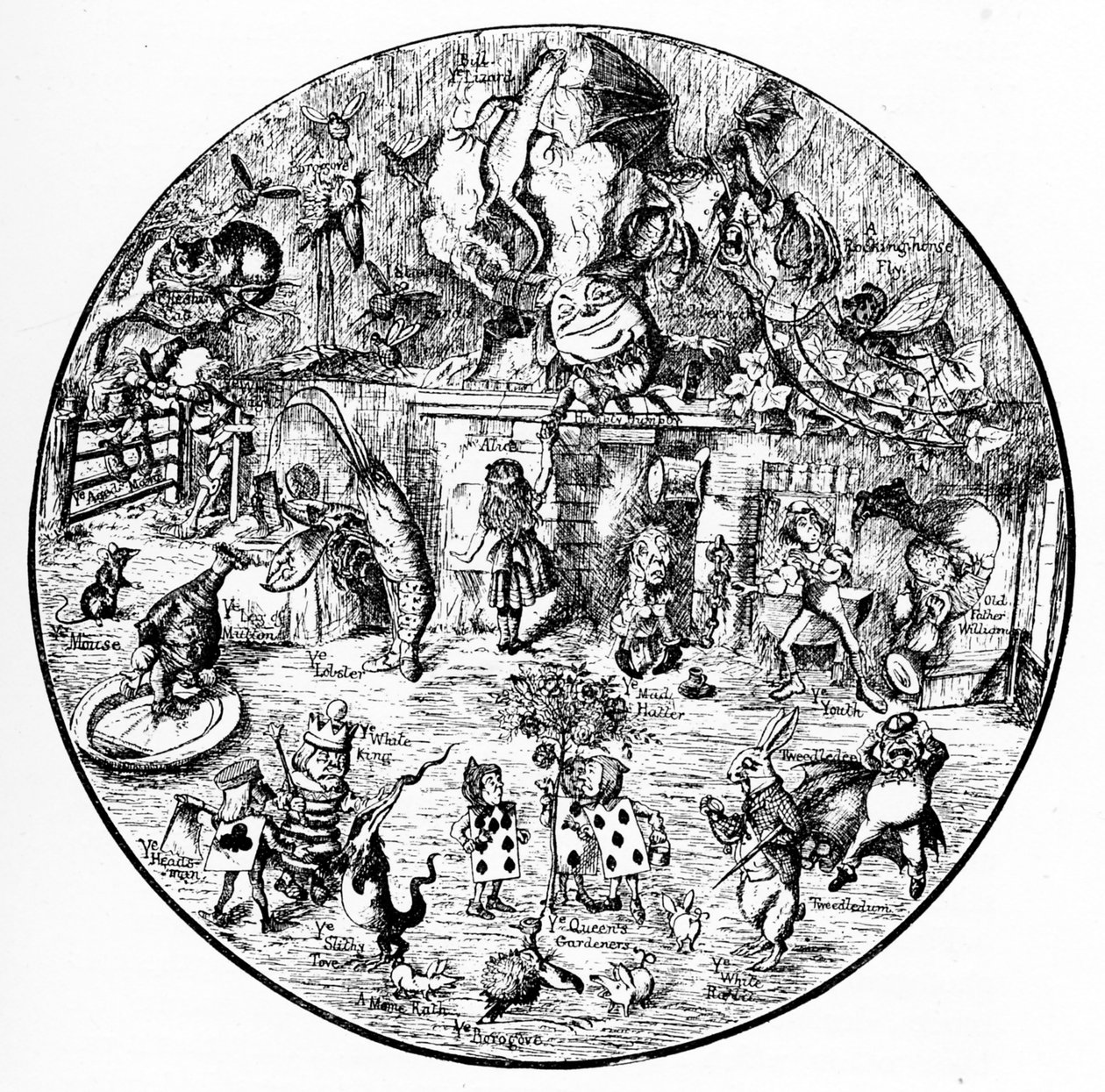 John Tenniels illustrationer fra Alice i Eventyrland af John Tenniel