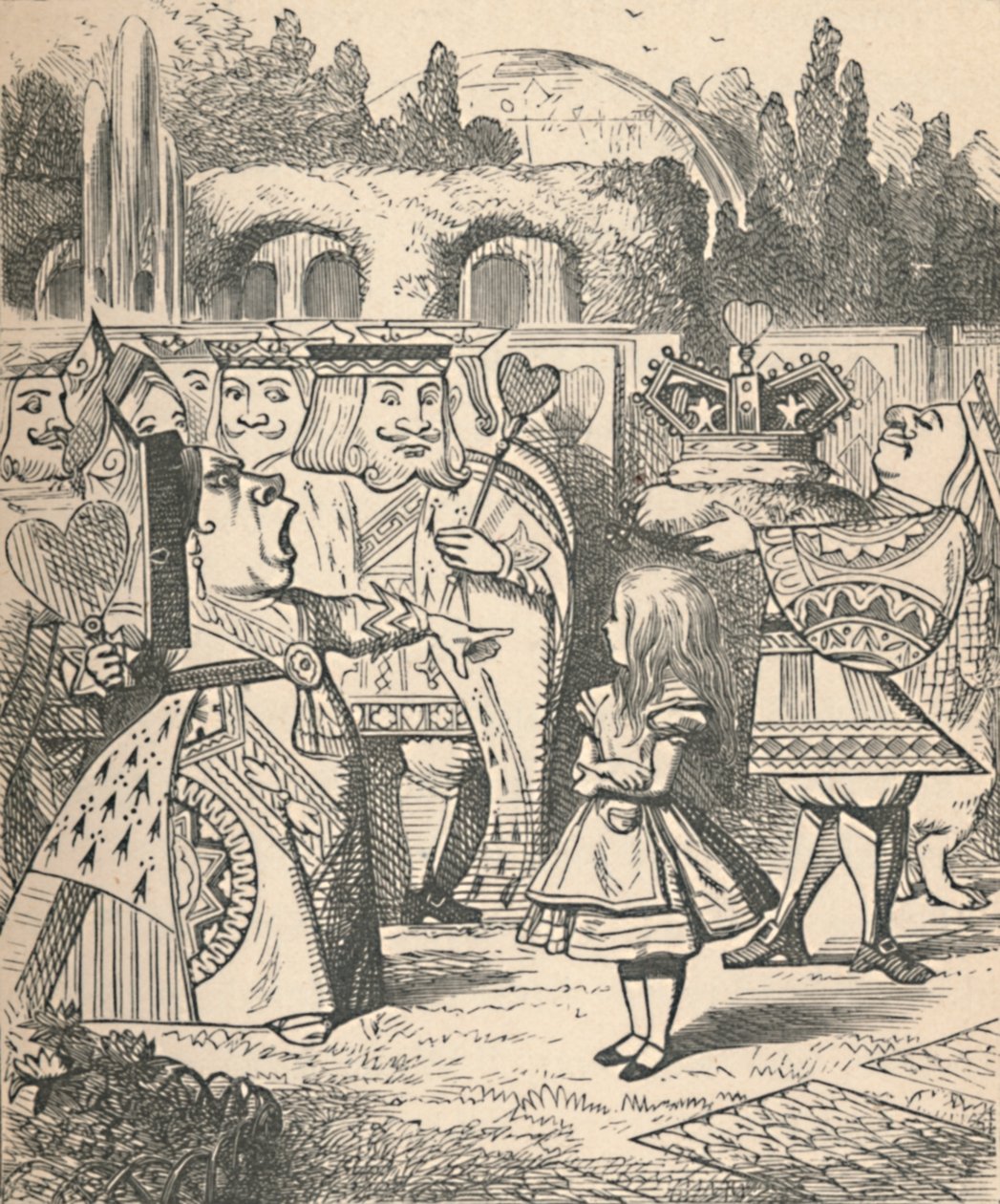 Af med hovedet! Alice og den røde dronning, 1889 af John Tenniel