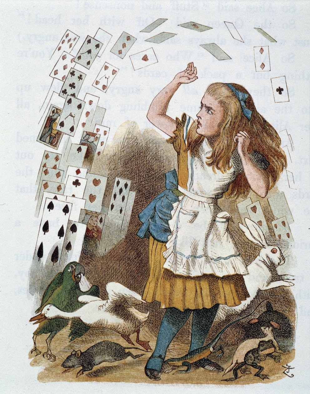 Spillekort - i "The Nursery"" Alice in Wonderland" af Lewis Carroll, illustration af John Tenniel (1820-1914) af John Tenniel