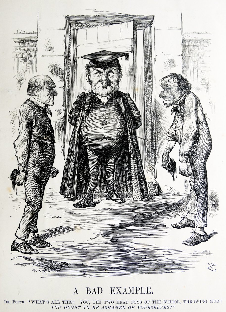 Politisk satire, der skildrer William Ewart Gladstone og Benjamin Disraeli af John Tenniel