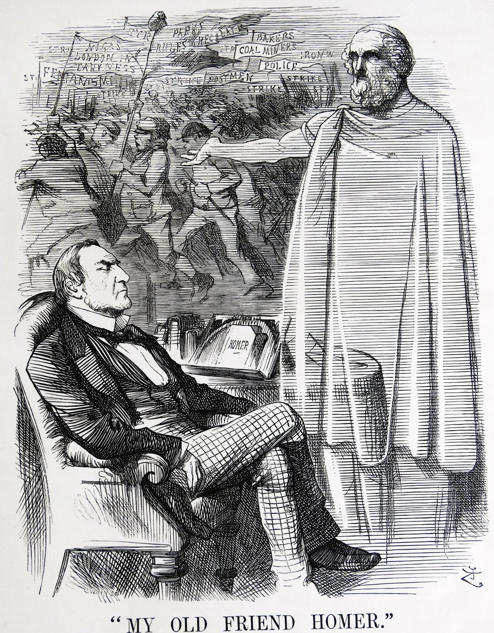 Politisk satire, der skildrer William Ewart Gladstone og hans 