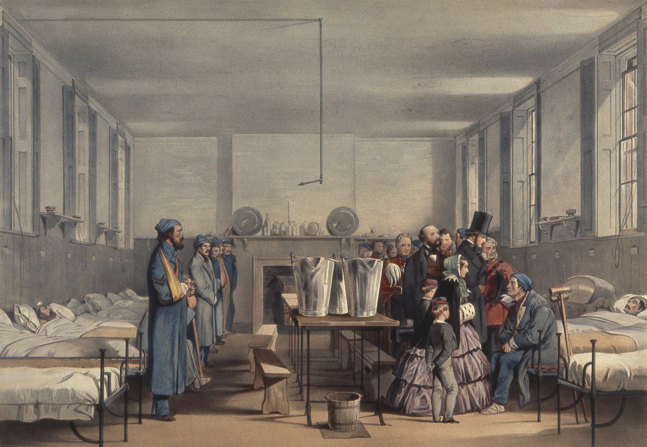 Dronning Victoria og prins Albert besøgte soldater såret i Krimkrigen på Brompton Hospital, Chatham, 1855 af John Tenniel