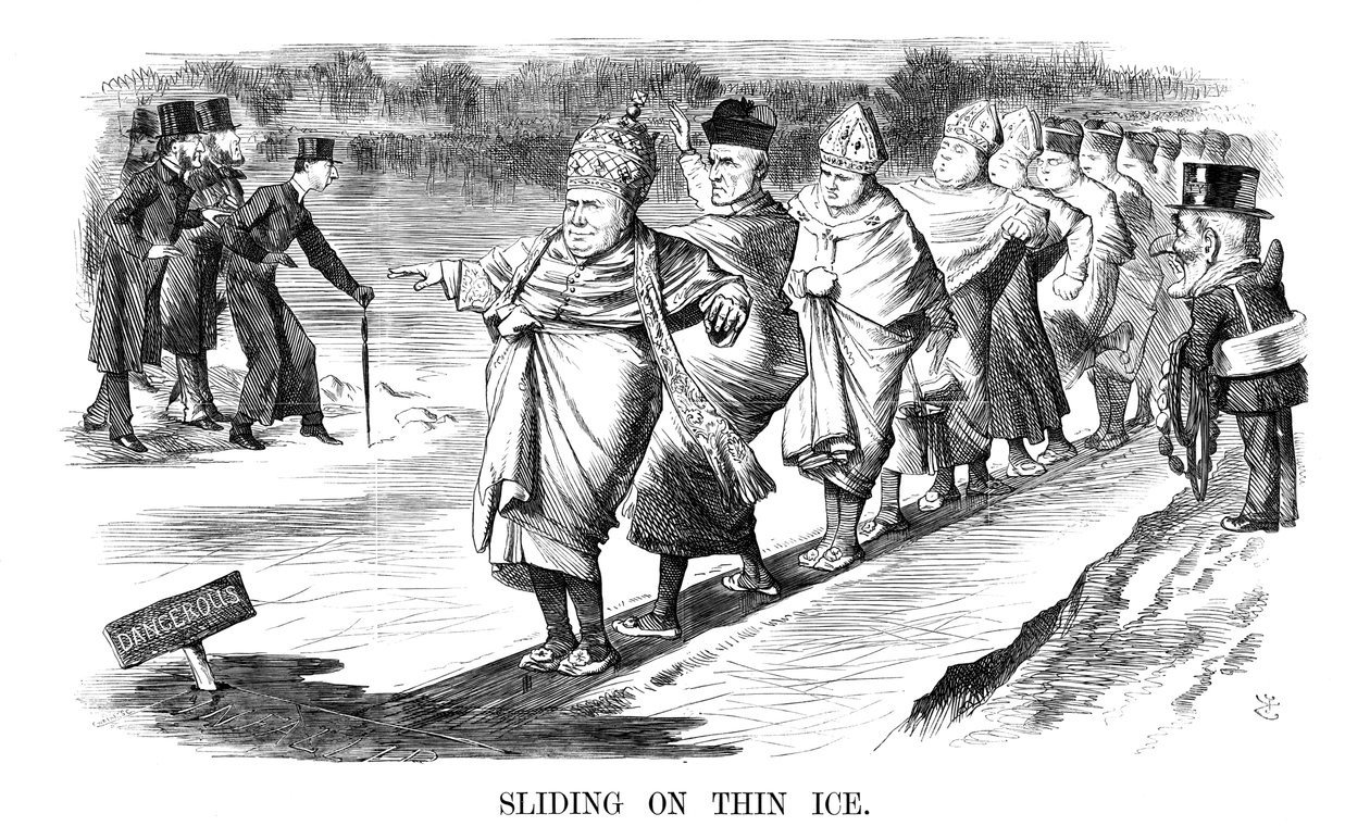 Sliding on Thin Ice, 1869 af John Tenniel