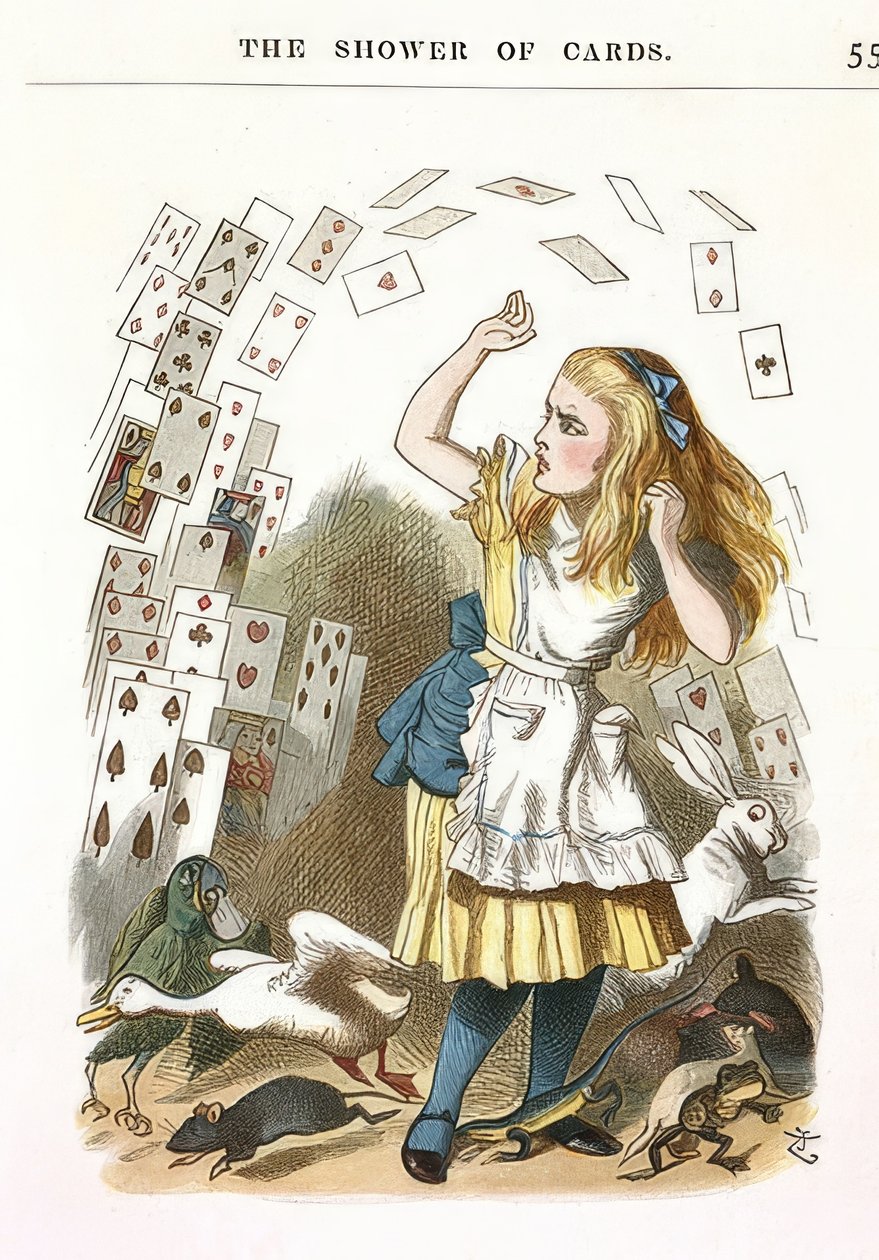 Bygen af ​​kort. Illustration til Alice i Eventyrland af Lewis Carroll. 1890 af John Tenniel