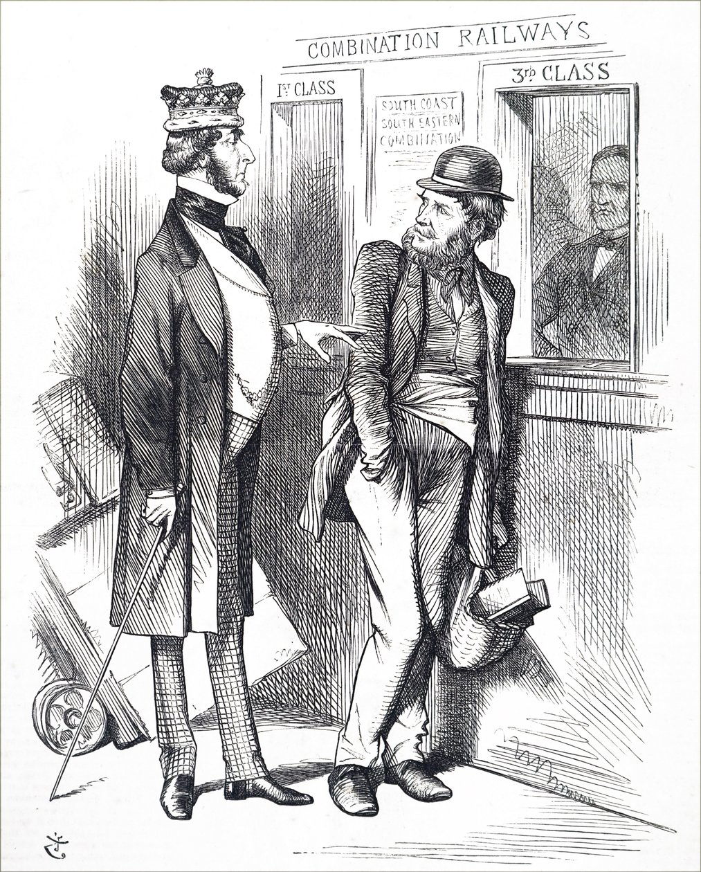 De stigende togpriser. af John Tenniel
