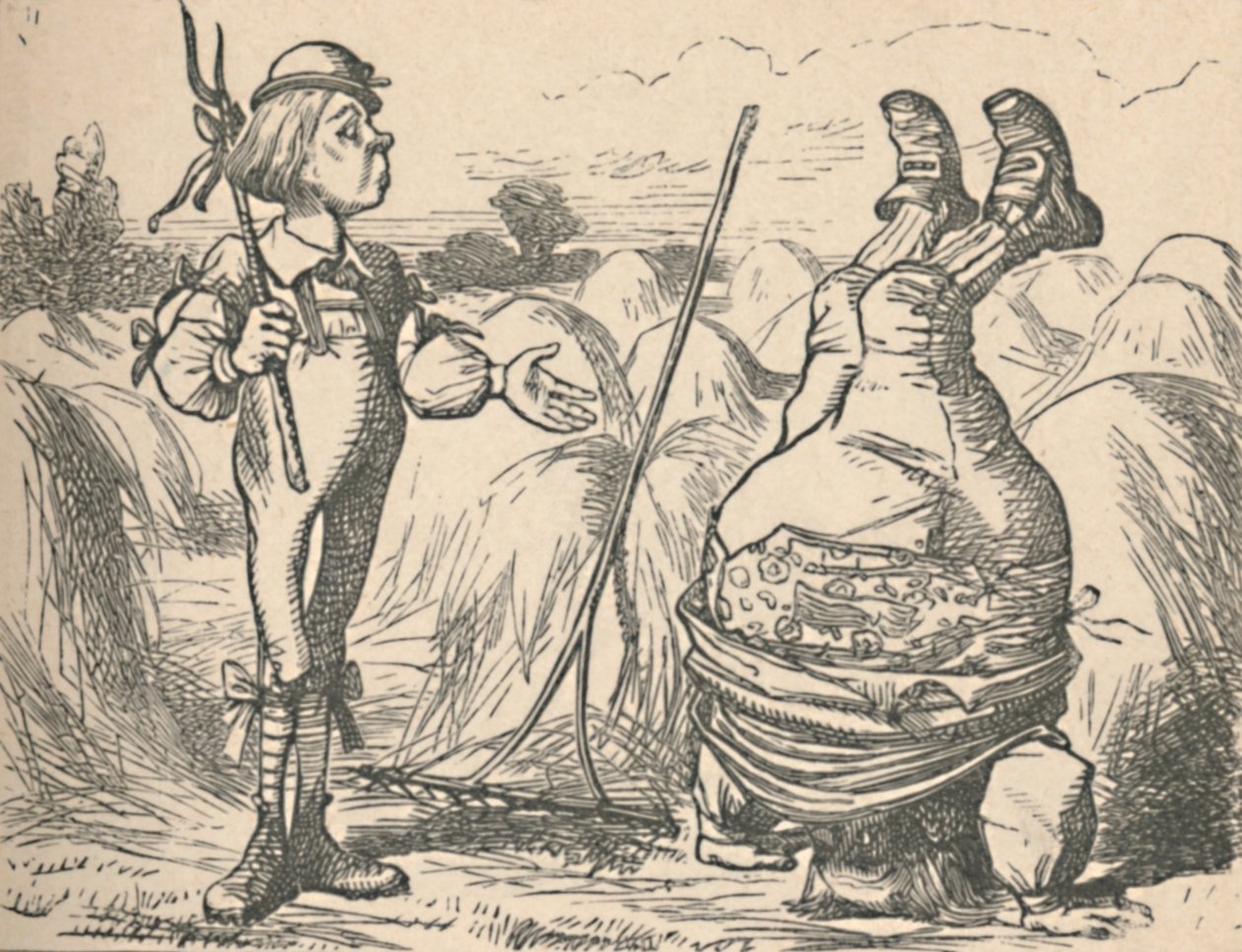 Ungdommen taler med denne far, der står i hånden, 1889 af John Tenniel
