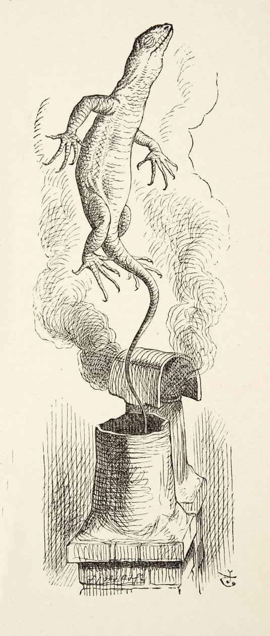 There Goes Bill!, fra Alices Adventures in Wonderland af Lewis Carroll (1832 - 98), pub. 1891 af John Tenniel