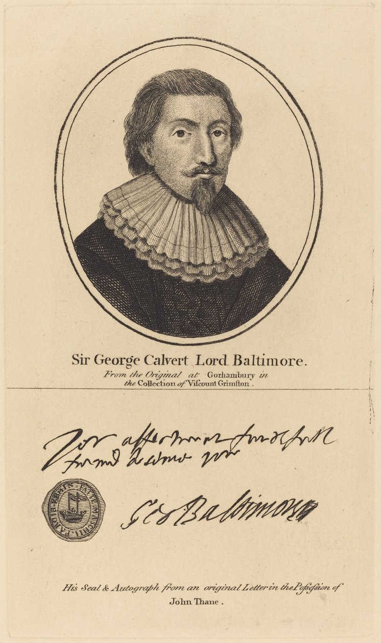 Sir George Calvert, Lord Baltimore af John Thane