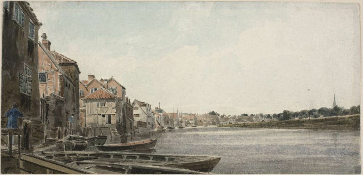 Udsigt på Wensum ved King Street, taget fra Foundary Bridge af John Thirtle