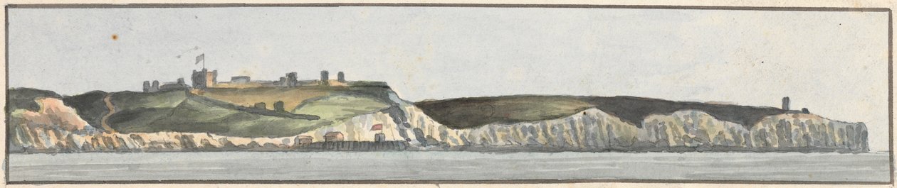 Dover Castle, North East, 1/2 North (en af fem tegninger på en montering) af John Thomas Serres