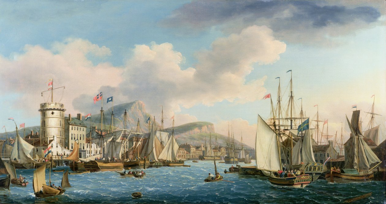 Leith Harbour, 1825 af John Thomas Serres