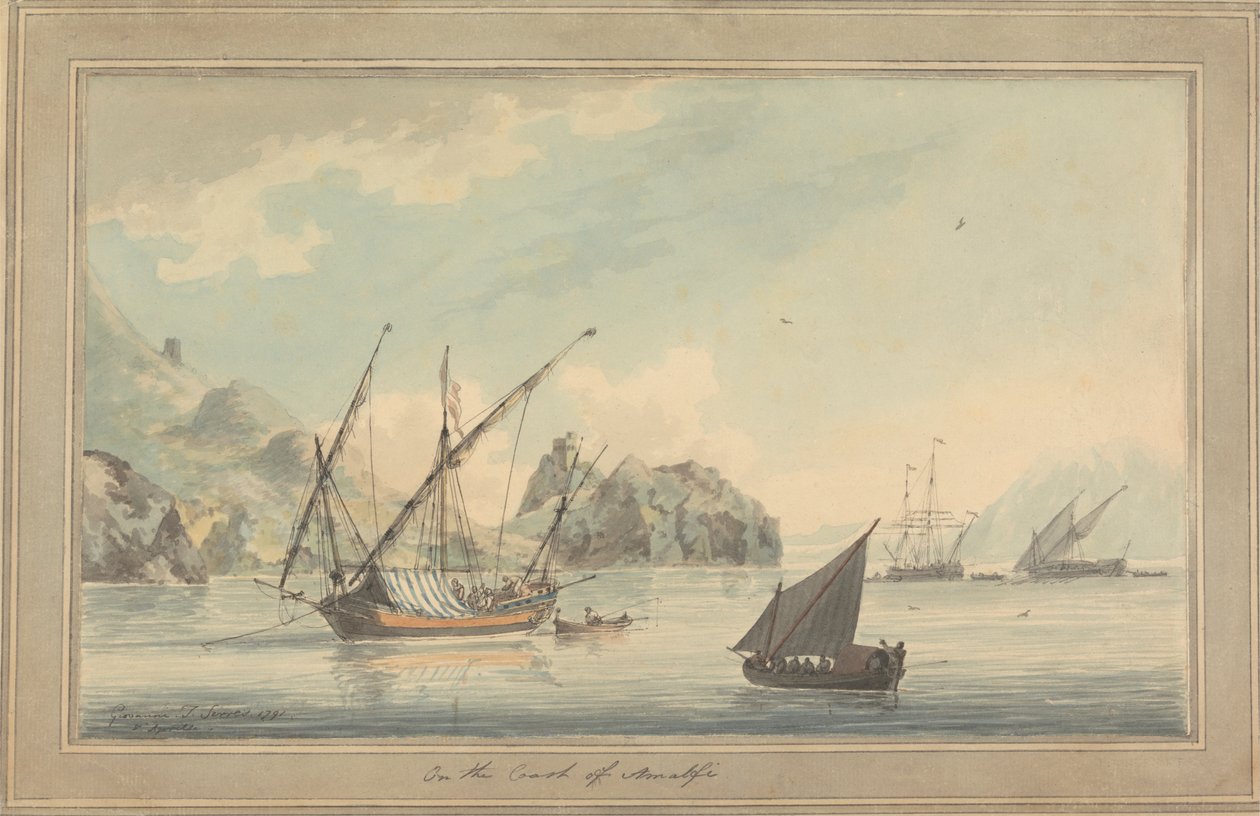 Forsendelse ud for kysten ved Amalfi af John Thomas Serres